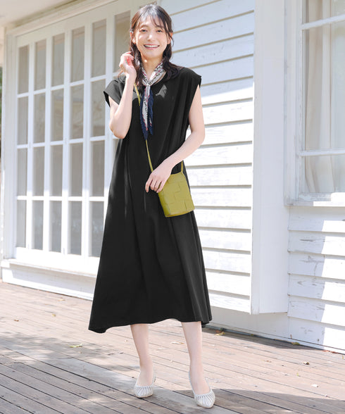 フレンチスリーブカットソーワンピース
