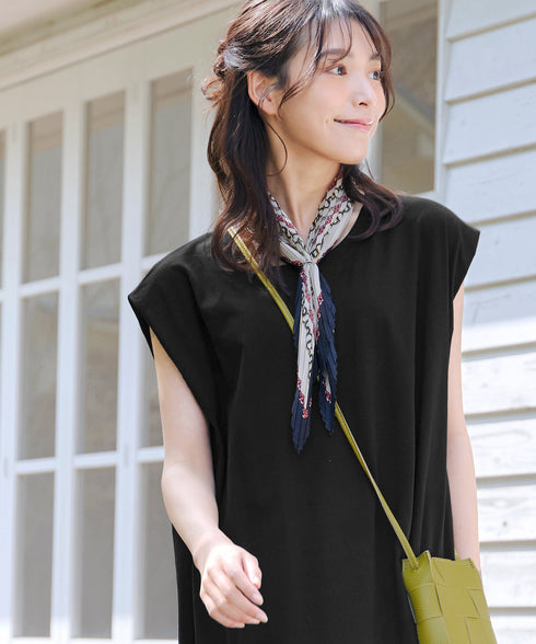 フレンチスリーブカットソーワンピース