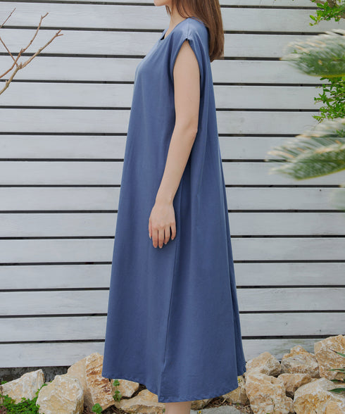 フレンチスリーブカットソーワンピース