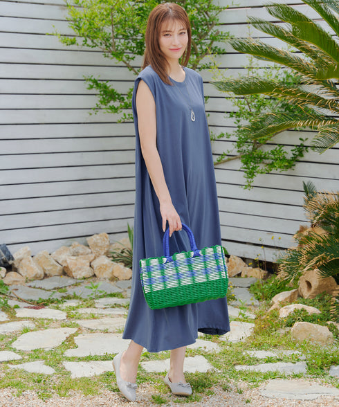 フレンチスリーブカットソーワンピース