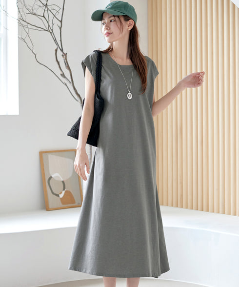 フレンチスリーブカットソーワンピース