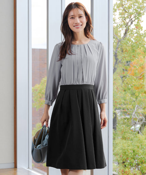 【アウトレット / ダブルクロス】シフォンドッキングワンピース