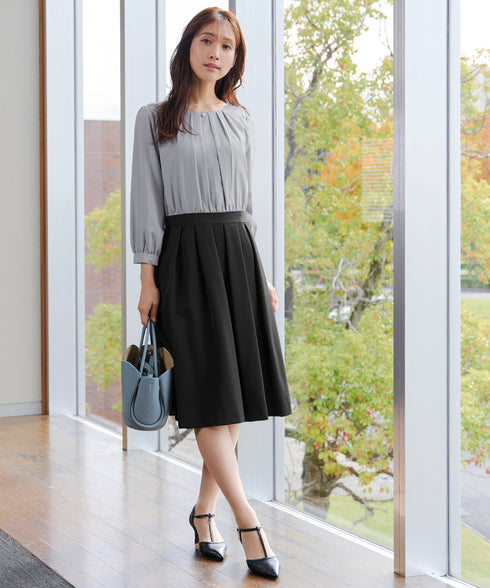 【アウトレット / ダブルクロス】シフォンドッキングワンピース