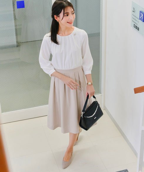 【アウトレット / ダブルクロス】シフォンドッキングワンピース