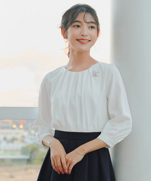 【アウトレット / ダブルクロス】シフォンドッキングワンピース