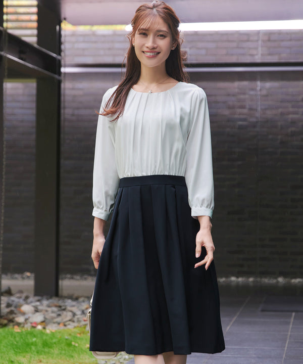 【アウトレット / ダブルクロス】シフォンドッキングワンピース