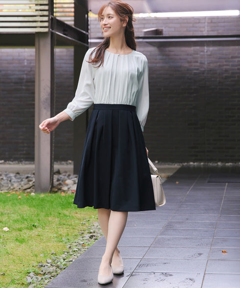 【アウトレット / ダブルクロス】シフォンドッキングワンピース