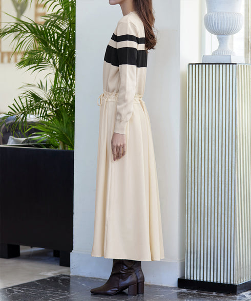 マルチボーダーニットコンビワンピース