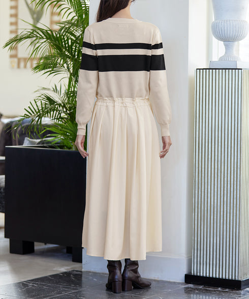 マルチボーダーニットコンビワンピース