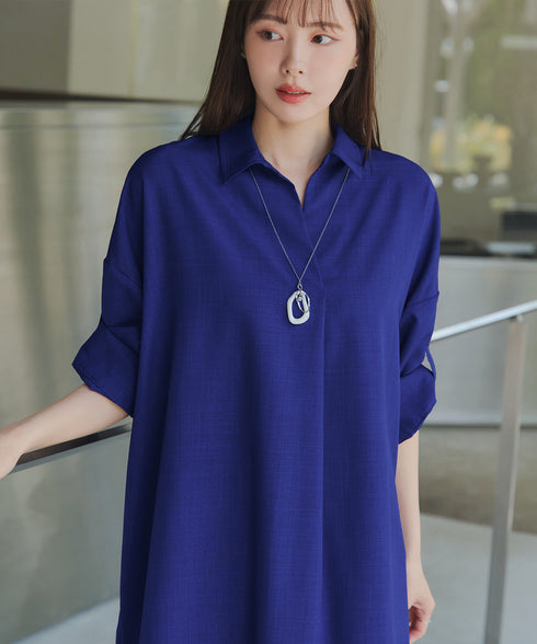 麻ライクスキッパーシャツチュニック