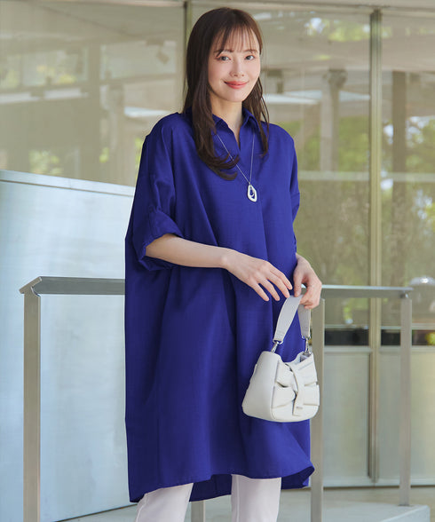 麻ライクスキッパーシャツチュニック