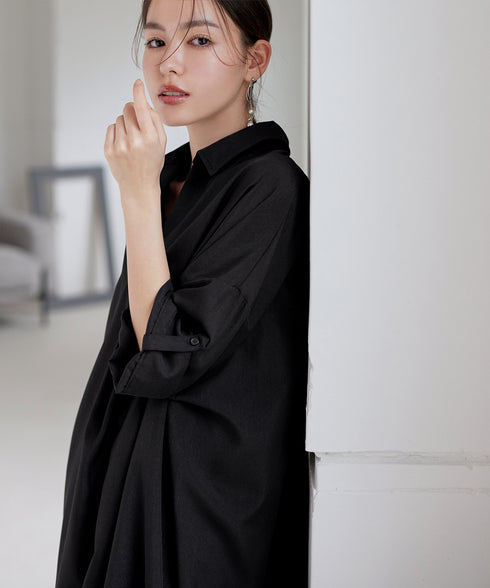 麻ライクスキッパーシャツチュニック