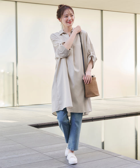 麻ライクスキッパーシャツチュニック