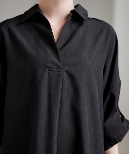 麻ライクスキッパーシャツチュニック