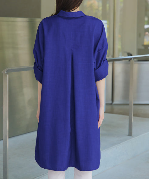 麻ライクスキッパーシャツチュニック