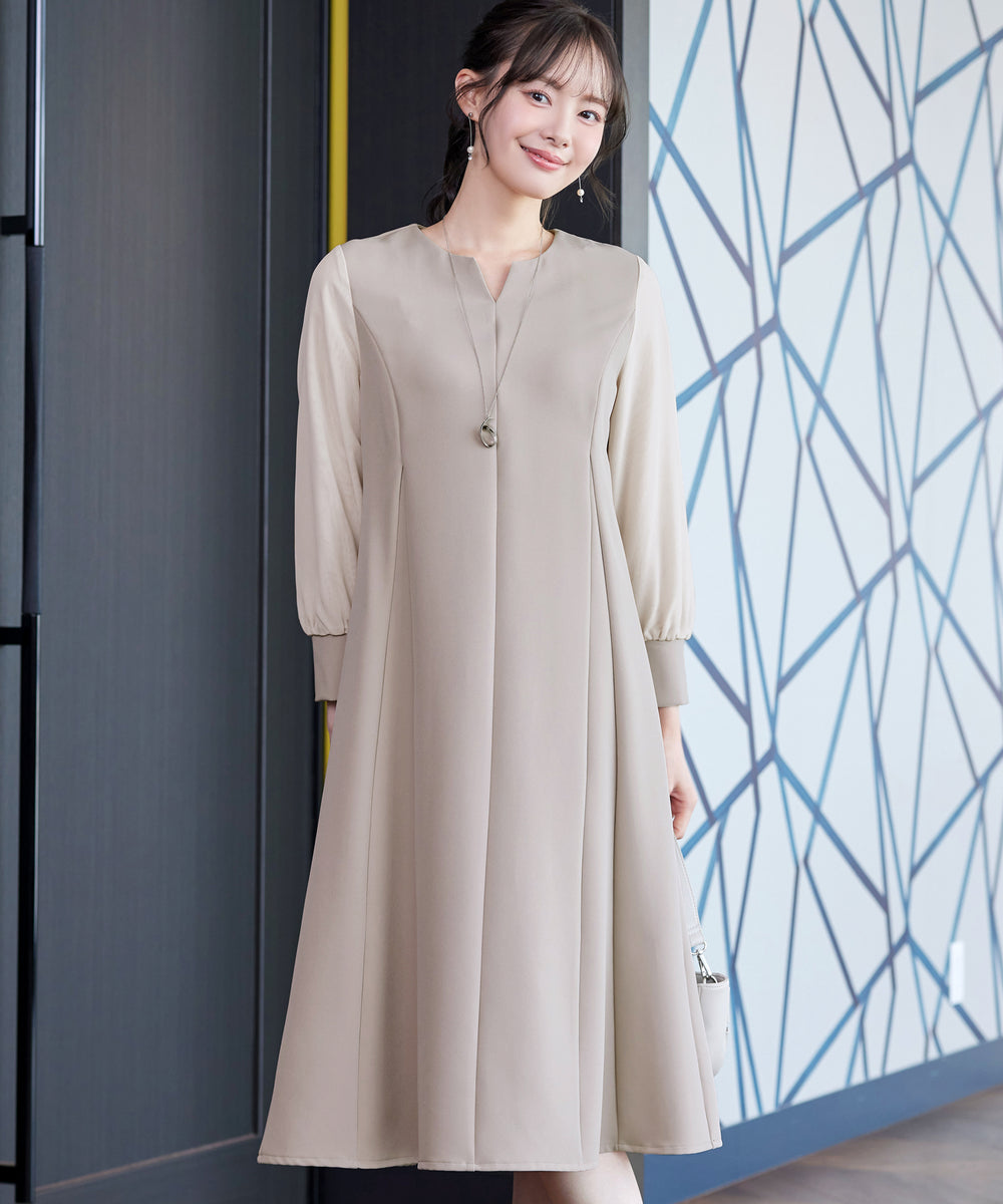 ストレッチジョーゼット】 シフォン袖ワンピース – Tiaclasse