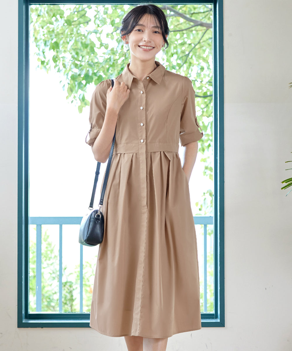 美品 グレースクラス パール釦ティアードシャツ ワンピース 黒 フレアシルエット 美品 グレースクラス パール釦ティアードシャツ ワンピース 黒