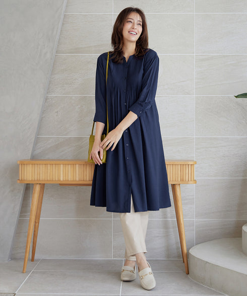 【3way】ピンタックシャツワンピース