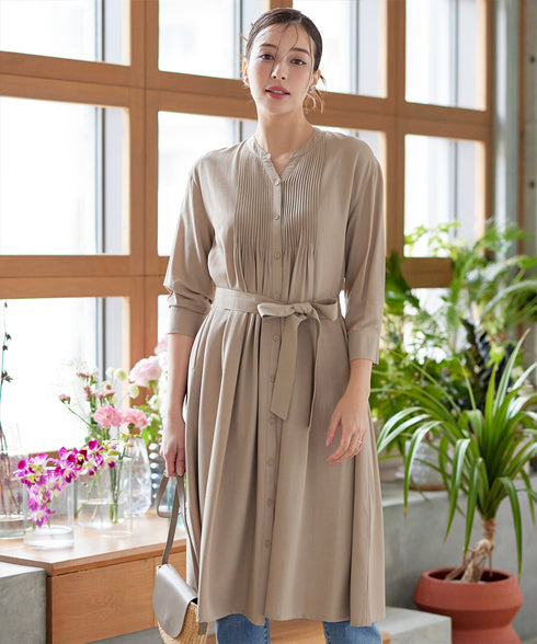 【3way】ピンタックシャツワンピース