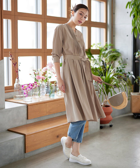 【3way】ピンタックシャツワンピース