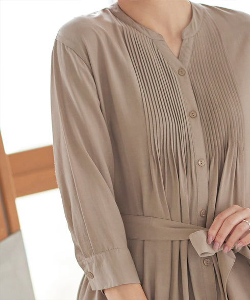 【3way】ピンタックシャツワンピース