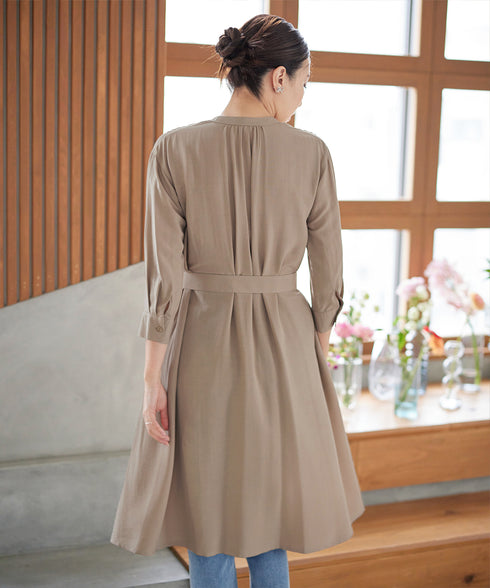 【3way】ピンタックシャツワンピース