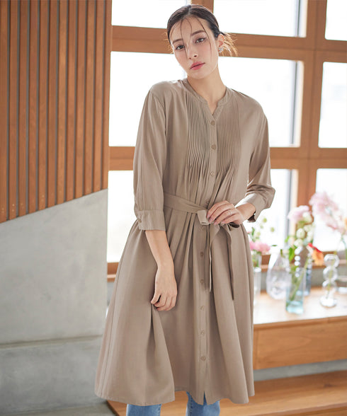 【3way】ピンタックシャツワンピース