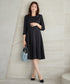 【3WAY】リボンブローチ&ベルト付きフレアワンピース