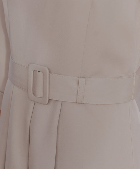 【3WAY】リボンブローチ&ベルト付きフレアワンピース