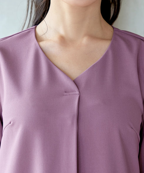 バックギャザーハートネックAラインワンピース