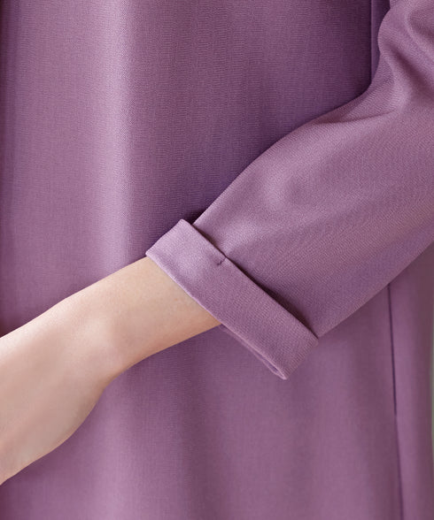 バックギャザーハートネックAラインワンピース