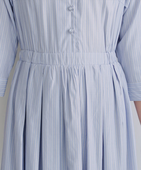 ベルト付きストライプワンピース