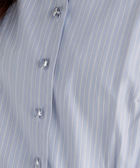 ベルト付きストライプワンピース