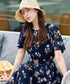【新色追加】 大花柄シフォンワンピース