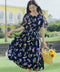 【新色追加】 大花柄シフォンワンピース