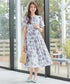 【新色追加】 大花柄シフォンワンピース
