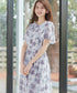 【新色追加】 大花柄シフォンワンピース