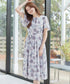 【新色追加】 大花柄シフォンワンピース