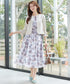 【新色追加】 大花柄シフォンワンピース