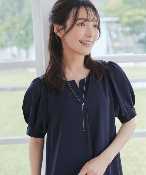 【洗える・XSサイズ】裾切替マーメイドフレアワンピース