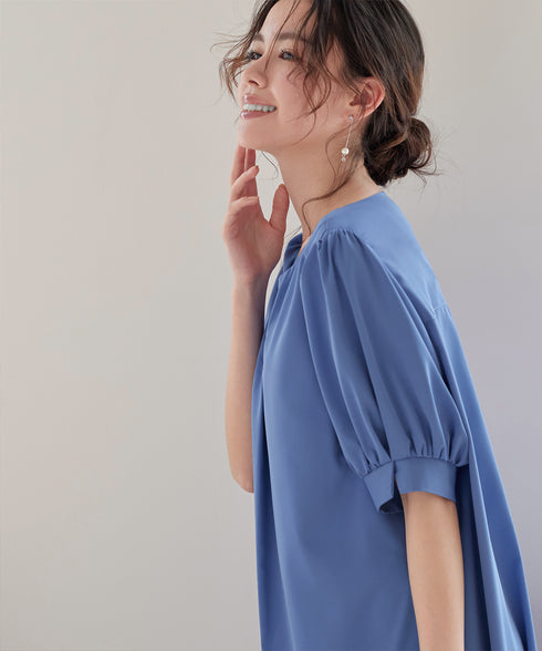 【洗える・XSサイズ】裾切替マーメイドフレアワンピース