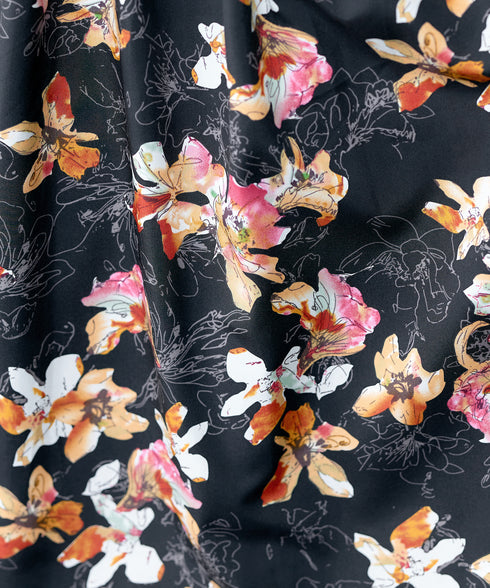 フラワープリントドッキングワンピース