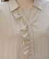 ストライプフリルシャツワンピース