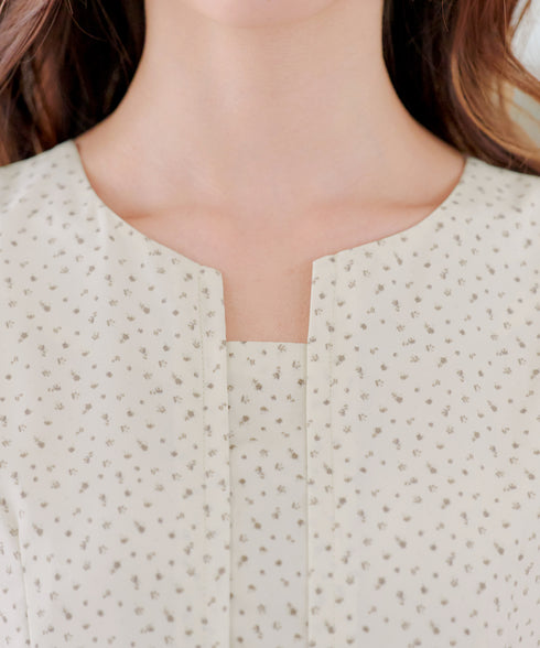 変形ドット柄ワンピース