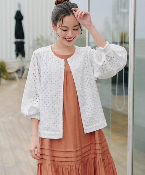 【小倉優子さん着用・洗える・XSサイズ】麻調ピンタックロングワンピース