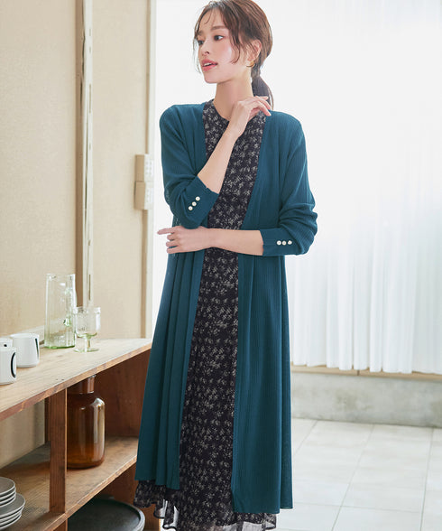 【小倉優子さん着用】フレアスリーブ柄ワンピース