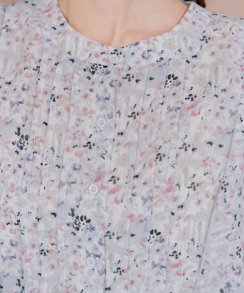 【小倉優子さん着用】フレアスリーブ柄ワンピース