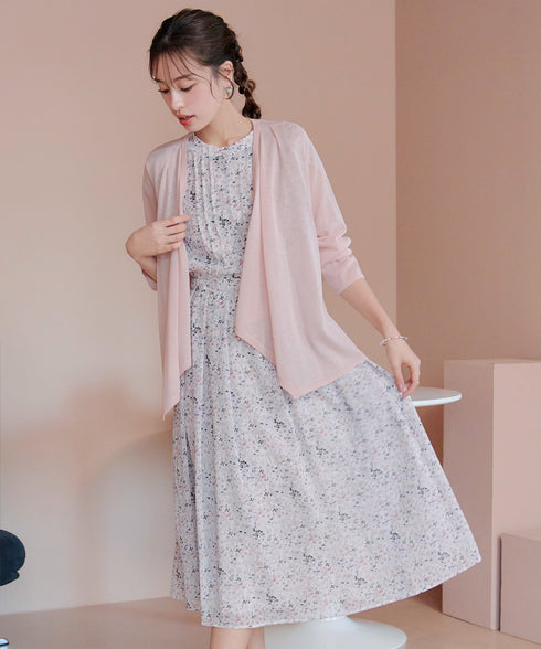 【小倉優子さん着用】フレアスリーブ柄ワンピース