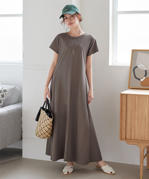 【接触冷感】イージーカットソーロングワンピース