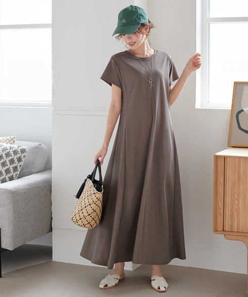 【接触冷感】イージーカットソーロングワンピース